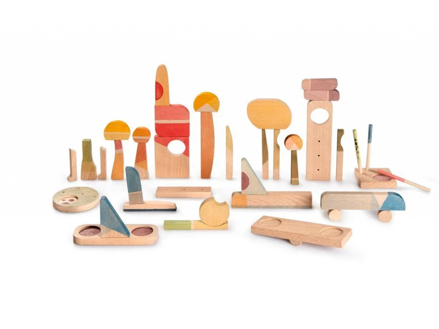 Utukutu Happy Town Wooden Toys (40Pcs) | Toys