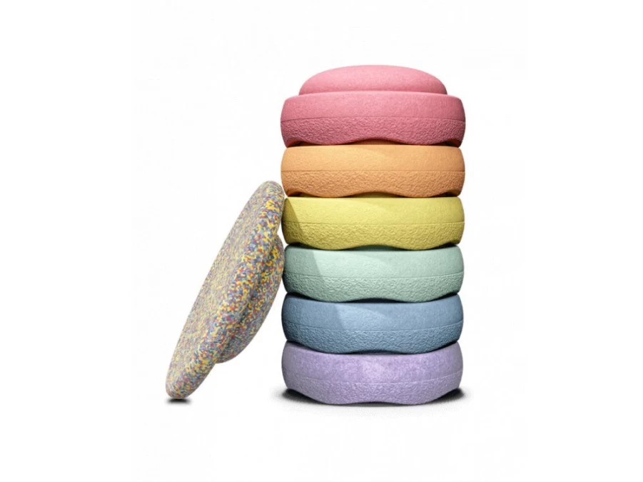 Utukutu Stapelstein Pastel Balancing Stones And Plate - Set 7 Pcs New | Mobility And Balance Aids