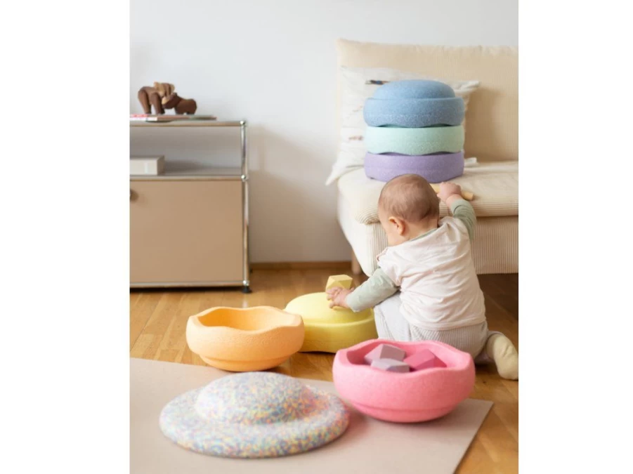 Utukutu Stapelstein Pastel Balancing Stones And Plate - Set 7 Pcs New | Mobility And Balance Aids