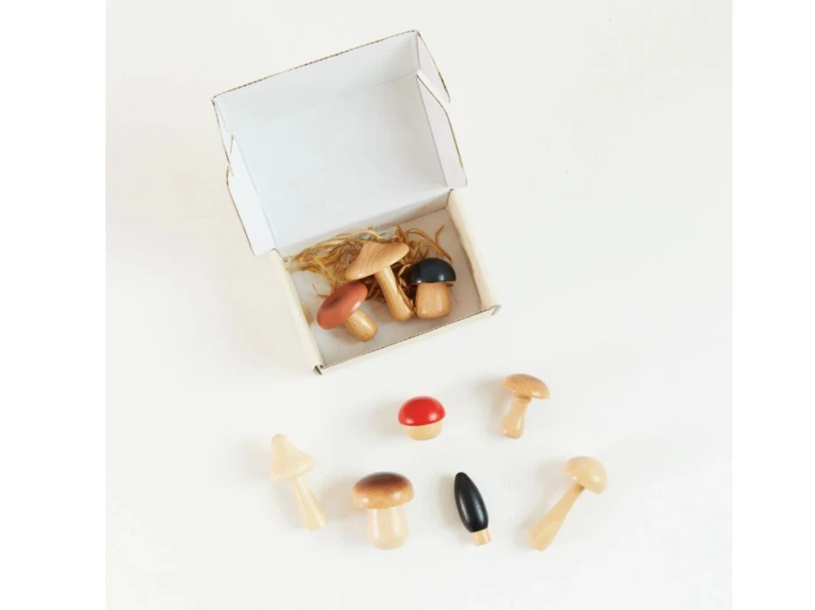 Utukutu Wooden Mushrooms - Set Of 9 Pieces | Toys