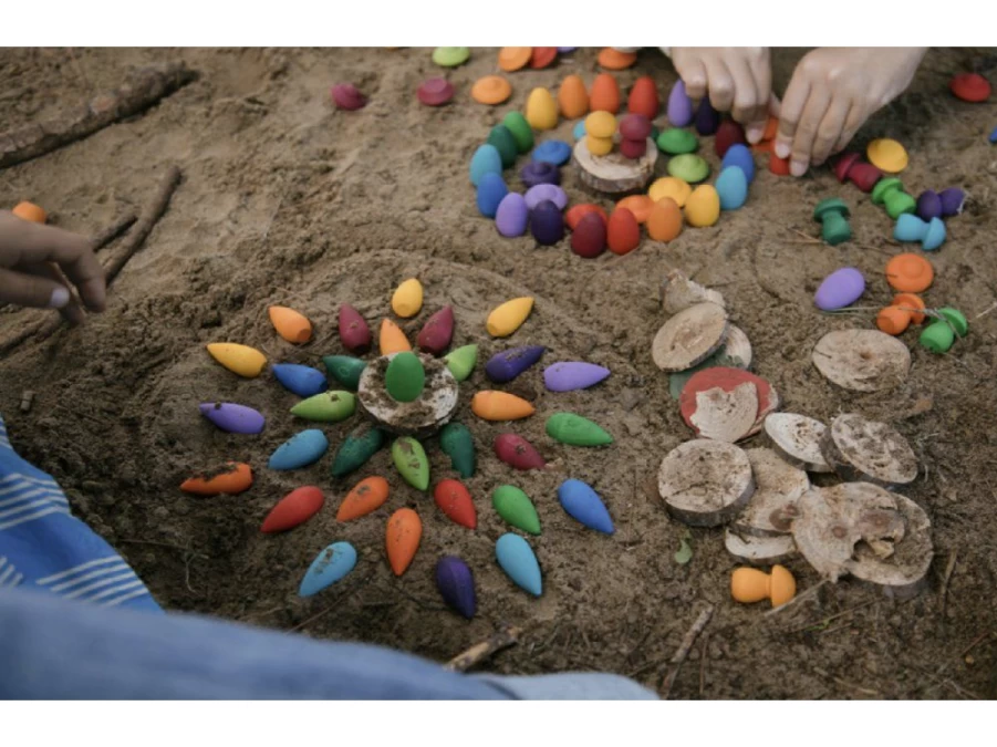 Utukutu Mandala Rainbow Snowflakes Wooden | Toys