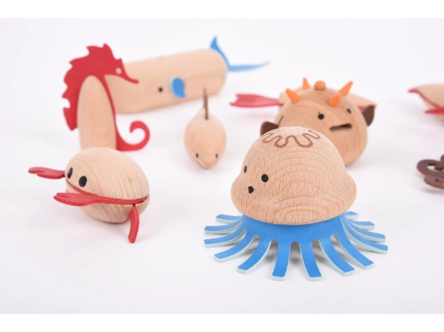Utukutu Wooden Sea Creatures 10Pcs | Toys