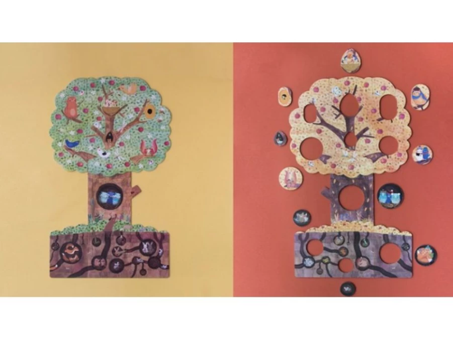 Utukutu Double-Sided Puzzle Summer And Winter Animals 21 Pieces | Novinky