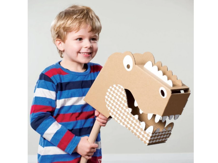 Utukutu Dinosaur Head Made Of Cardboard | Children'S Room Accessories