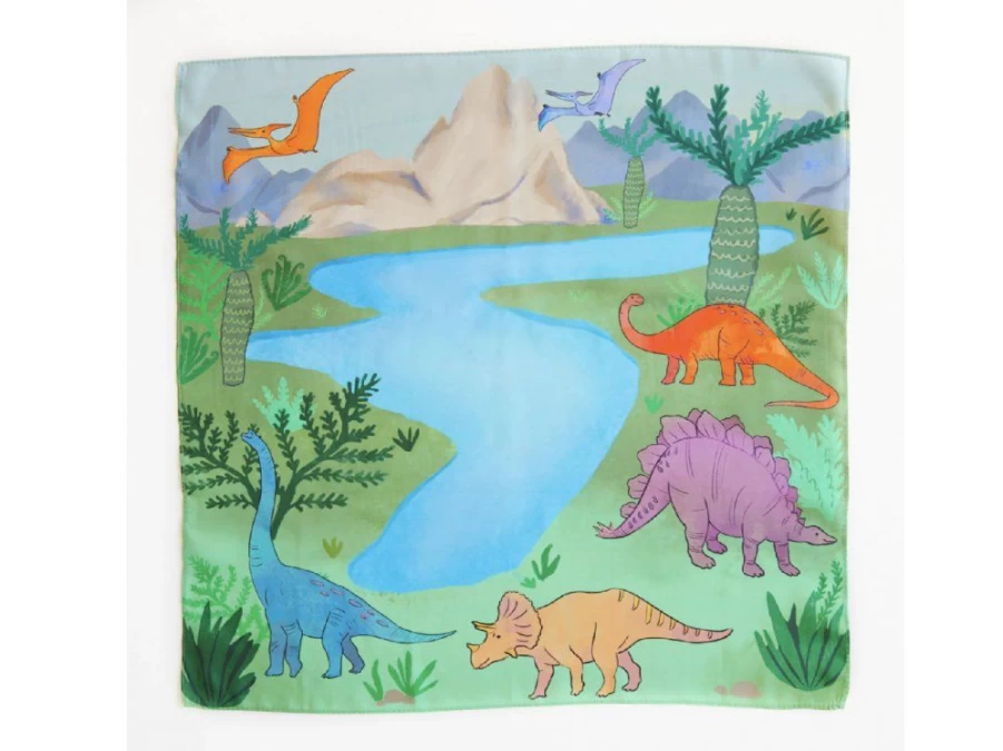 Utukutu Dinosaur Playmap Silk Scarf | Toys
