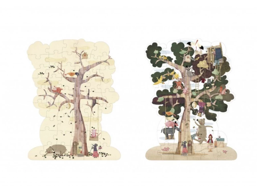 Utukutu Double-Sided Large Puzzle Tree 50 Pieces | Toys