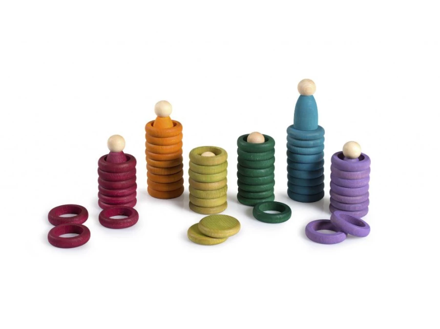 Utukutu Nins, Rings And Coins (60 Pcs) - Complementary Colors | Toys