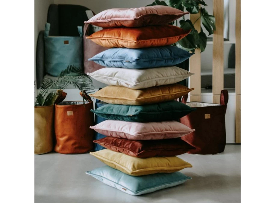 Utukutu Large Pillow, Velvet Jungle With Button, Various Colors | Children'S Room Accessories