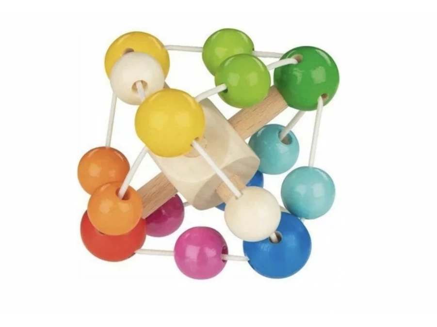 Utukutu Wooden Rattle With Beads - Colorful | Toys